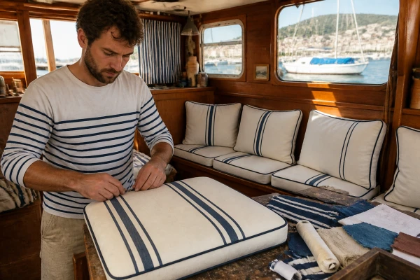 Création de coussin sur mesure pour bateau Marseille