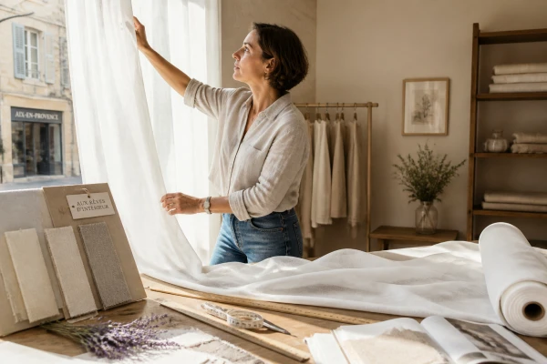 Création de voilage sur mesure pour chambre Aix-en-Provence