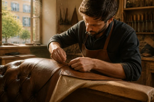 Réfection de canapé en cuir sur mesure Arles
