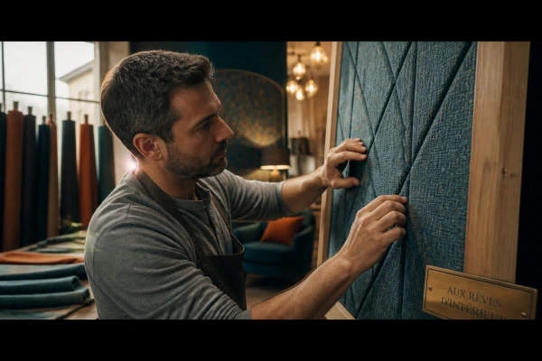 Tapissier pour habillage mural en tissu acoustique Marseille