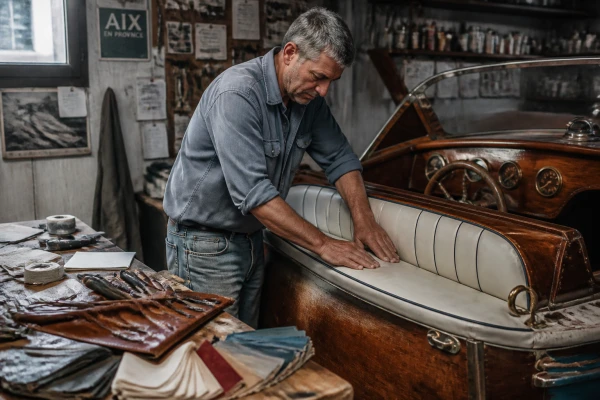 Tapissier pour rénovation de siège de bateau Cannes